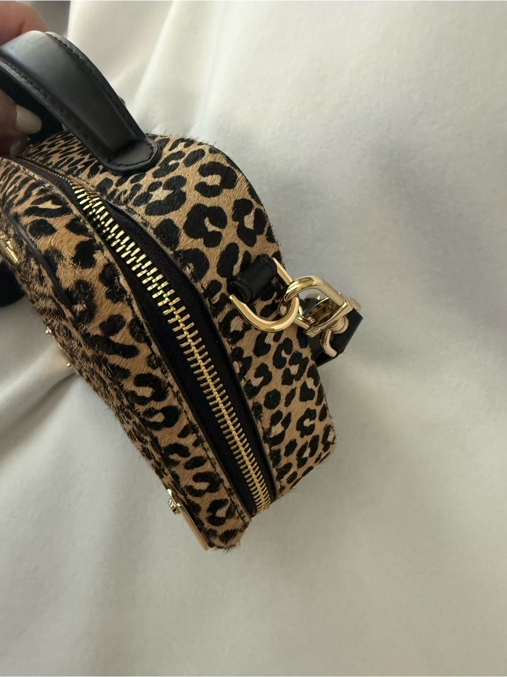 Michael Kors Leopard Print Crossbody Bag - Tan & Black - Picture 4 of 8